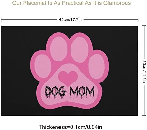 Cachorro mamãe Pawprints Mesa de jantar de plástico tape 17,7 x 11,8 PVC Pad Pad Tampa de protetor Retângulo