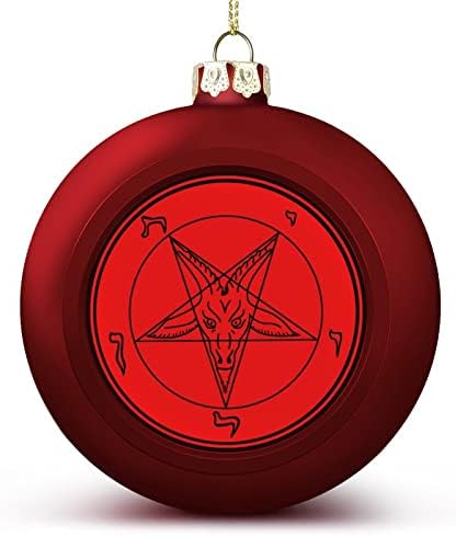 Símbolo de cabra satânico Bolas de Natal Bolas de Natal Surnament Surveroof para Charms Xmas Tree Holding Decoration