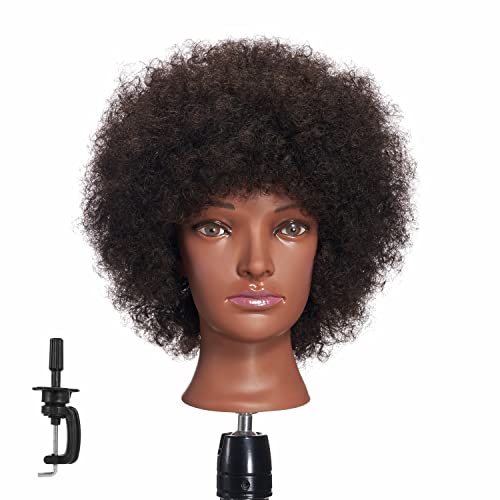 Hairginkgo Human Hair Mannequin Cabeça Cabeça de Treinamento Manikin Cosmetology Doll Head