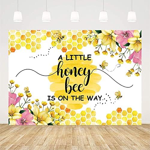 Aibiin 7x5ft Bee Baby Shower Backdrop para Girl Sweet como pode abelha Um pouco de abelha é a maneira como o Honeycomb Bumblebee Fotography Background Background OH