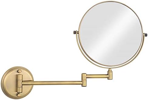 Espelho de maquiagem Gruni, espelho de ampliação de barbear dupla de 8 polegadas, espelhos de banheiro montados na parede ajustáveis