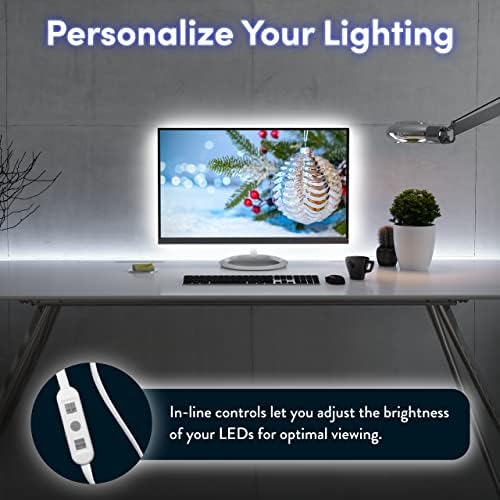 LUMINOODLE XL PLUS - A corda de luz LED portátil original com Banco de Energia USB - 10 ft Luzes de cordas à prova d'água USB - Kit