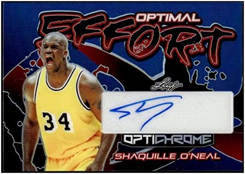 Shaquille O'Neal Auto 2022-23 Leaf Optichrome 1/4 Optimal esforço Autógrafo Lakers Magic MT-MT+ NBA Basquete