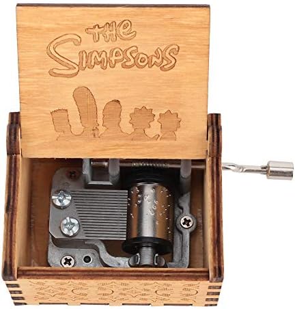 YoSoo Health equipamento de madeira esculpida caixa de música, caixa musical de manivela de mão, caixa de madeira compensada