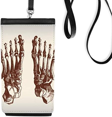 Carteira para o osso do corpo humano Bolsa de carteira de telefone pendurada bolsa móvel bolso preto