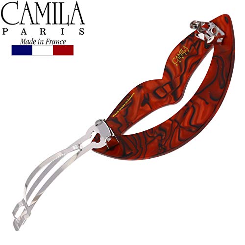 Camila Paris CP2970 Clipe de Barrette de Cabelo Francês para Meninas, Beijo Mão de Merca Red, Clipes de Cabelo de Grip Forte