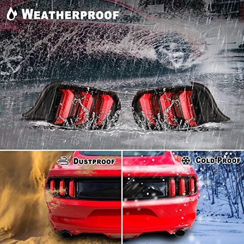 Nixon Offroad LED Tail Lights Conjunto para 2015-2023 Ford Mustang, LED de LED de estilo Euro LED MUSTIG LUZES COM COM SINAIS