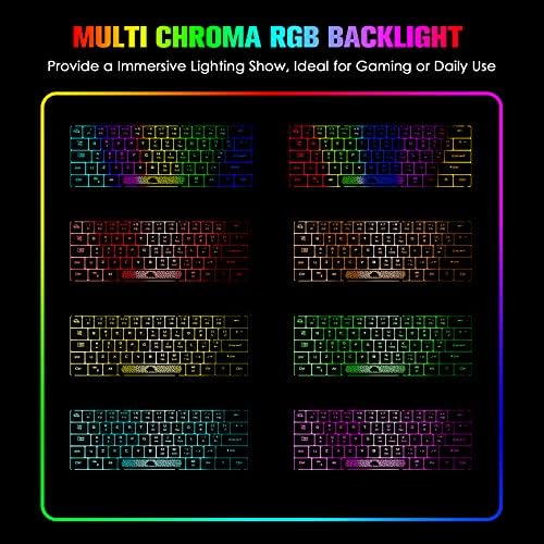 Ziyou Lang K61 60% Teclado para jogos Mini portátil com arco-íris rgb iluminada backlit compacto ergonômico de 62key layout
