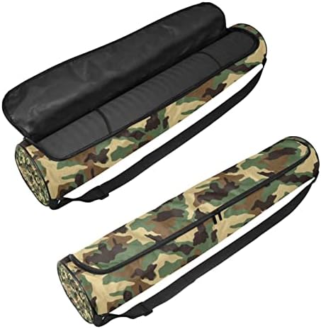 Ratgdn Yoga Mat Bag, Tiger em Padrão de Camuflagem Exercício de Yoga Mat Carrier Full-Zip Yoga Mat Saco de transporte com cinta ajustável para homens