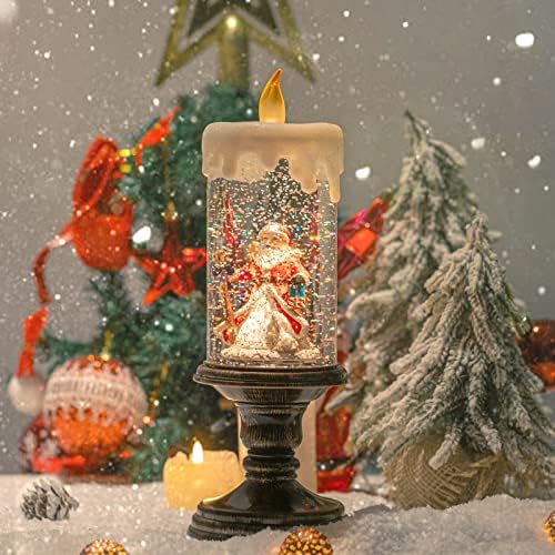 Afirst Musical Christmas Snow Globes - Tema do Papai Noel USB e Bateria Operado por Snow Globe Candle Lights com Timer