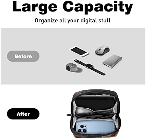 Bolsa de organizador eletrônico portátil Bolsa Bolsa Galaxy Flor Travel Sagra para discos rígidos, USB, cartão SD, carregador,