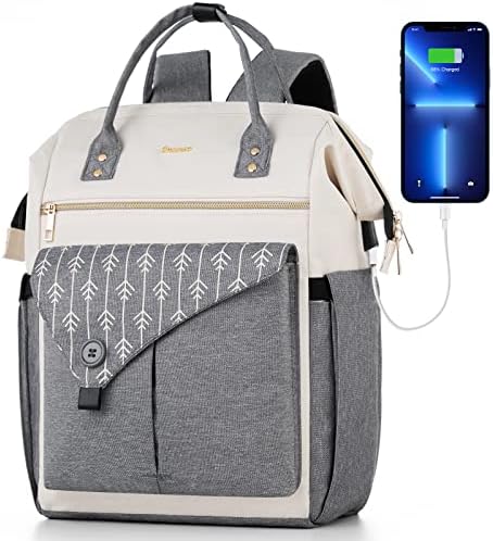 Mochila para laptop Momuvo para feminino Laptop Bag com porto USB, mochilas resistentes a água para estudantes Mochilas professores