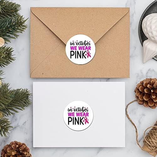 Em outubro, usamos adesivos rosa adesivos de fita de câncer de mama, etiqueta -se o presente para mulheres de 1,5 polegadas