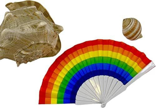 HEEBUX 12PCS Rainbow Handheld Fan, fãs de orgulho fã dobrável fã gay lgbt para festas festival eventos suprimentos de