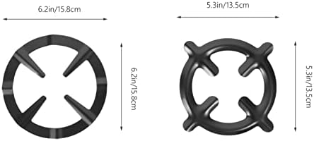 Doitool aço inoxidável panela de panela 2pcs Rack de maconha anel de ferro preto Organizador de prateleira de vaso de cafeter