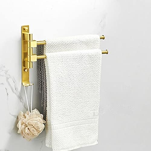 -S prateleiras, toalhas de toalha de toalha barra de toalha de alumínio 2-5 para o banheiro giratório, trilho de toalha, suporte de toalha de banho, toalha com gancho, acessórios de banheiro escovados hardware de armazenamento de toalhas