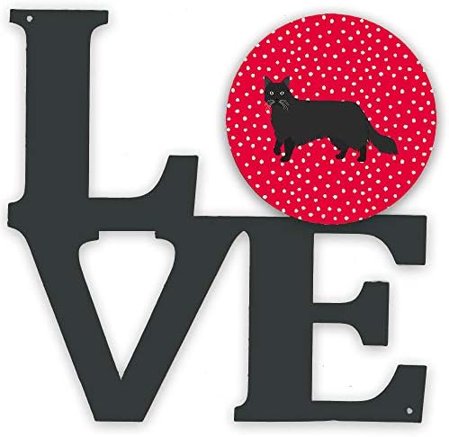 Tesouros de Caroline CK5575WALV Black Chantilly Tiffany Cat Love Metal Wall Artwork Love, Red,