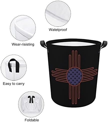 American Sun - Zia Sun Laundry Basket Casket Rousível cesto de lavar roupa de lavar roupas de roupas