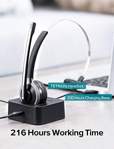 Fone de ouvido USB com microfone para PC, fone de ouvido de computador com cancelamento de ruído e fone de ouvido sem fio com microfone