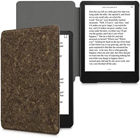 Caixa de cortiça Kwmobile Compatível com Kindle Paperwhite 11. Geração 2021 - Estilo de livros Protetive E -Reader Flip Cover Case -