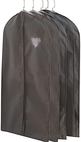 Sacos de vestuário HJMAX Conjunto de 5, sacos pendurados com janela transparente, sacos de vestuário à prova de poeira para pendurar