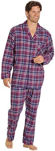 Pijama de flanela para homens de sono Everdream, conjunto de PJ de algodão longo