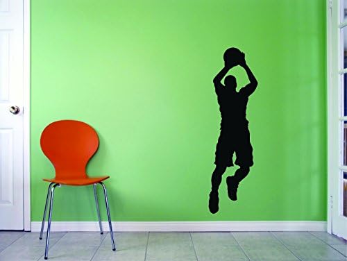 Decalque - Peel & Stick Stick Wall Stick: Basketball Player Sports Home Decor Picture Tamanho da arte: 10 polegadas x 20 polegadas