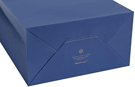 Sacos de presente azul marinho de bagdream 8x4.25x10.5 Sacos de papel 100pcs, sacos de presente com alças sacos de compras