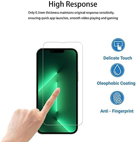 HKKAIS [2+2 pacote] Protetor de tela de vidro Compatível para iPhone 13 Pro Max [6,7 polegadas] Protetor de lente