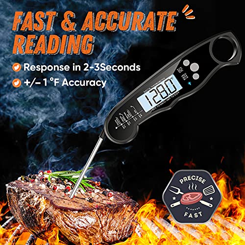 Termômetro de carne de leitura instantânea para churrasqueira e cozinha, termômetro de alimentos digitais rápidos e precisos