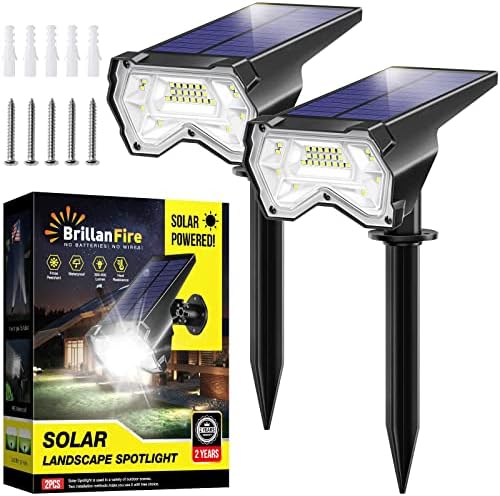Luzes de inundação solares de Brillanfire ao ar livre, IP65 impermeável 28 LEDs Luzes de ponto solares solares ao ar livre,