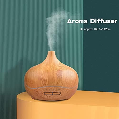 Umidificador do difusor de aromaterapia com grãos de madeira do difusor de óleo essencial com 7 luz de cor LED 300mlfd-28