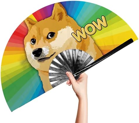 Raedash 33cm Fan Dobing Rave - Doge Wow - Fãs do Festival de Clack Loud, fã do festival, fã de clube, fã de bambu - para eventos,