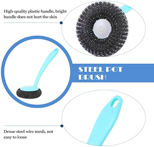 Doitool 2 sets Home utensil resistente Restaurante Limpeza de plástico para esponjas almofadas de lã Ferramentas de pincel Ferramentas de esponja de lavagem de arame Banheiro Bola Bola Lavagem