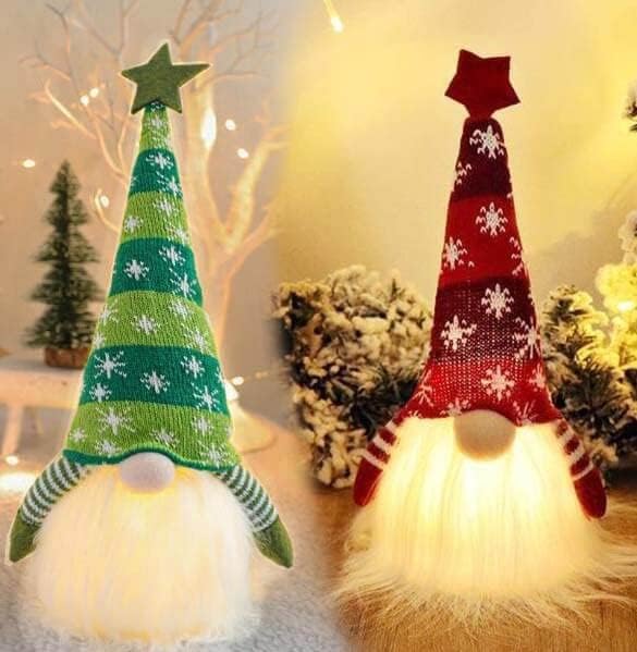 Masiledy 15 Gnome de Natal iluminado, artesanato com um tom sueco escandinavo sueco, iluminação de férias de brinquedo