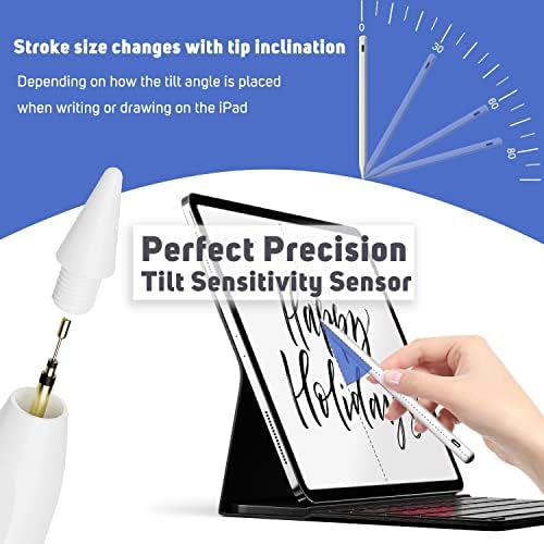 Caneta de caneta para iPad com tilt sensível, carregamento rápido do tipo C, rejeição de palmeira, iPad lápis, caneta de