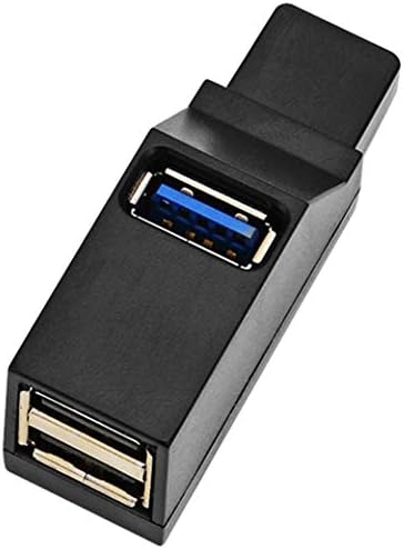 Exkokoro 3-porta USB 3.0/2.0 Hub de dados, 2 x USB2.0/1 x USB 3.0 Mini portátil Fast Speed ​​Speed ​​Splitter Hub Transfer, compatível
