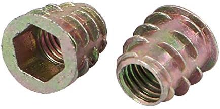 X-dree 7mm rosca de cabeça plana hexágono porca inserção de porca de bronze Tons de bronze 10 PCs (Rosca de 7 mm