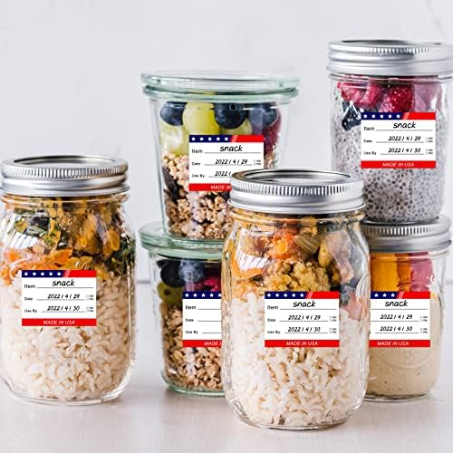 Alimentos dissolvíveis Labela roll 1,5 x2 rótulos de freezer para recipientes Jar com cabana de cabana preparação de refeição de