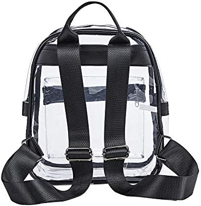 Mini Backpack Clear, estádio aprovou a mochila clara com bolso de acessório frontal, veja pesado através da mochila para festivais,