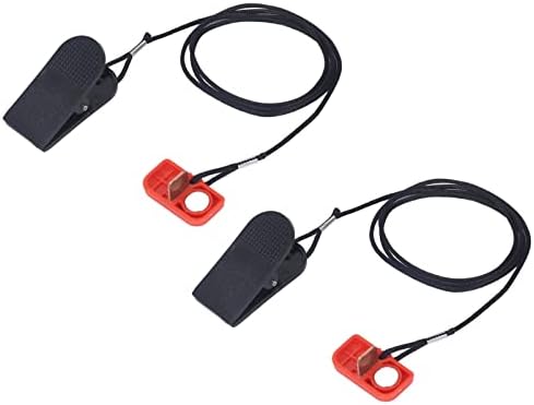 Kit de segurança em esteira vermelha - inclui 2 clipes de imã de parada de emergência, bloqueio de segurança e chave inicial