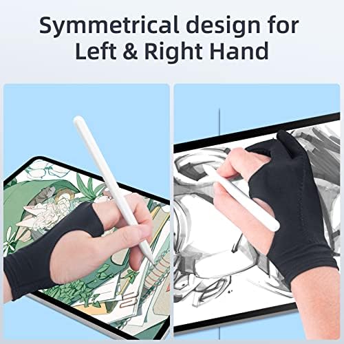 Rejeição de palma da luva de 2 pacote para a superfície do iPad Toda a tela de toque capacitiva Artista da tela direita/esquerda