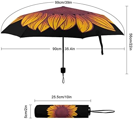 Travel à prova de vento de girassol 3 dobras automáticas Manual de dobramento compacto Rainbrella for Rain Sun