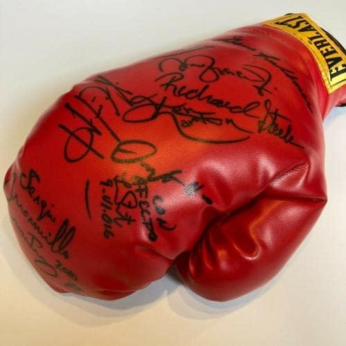 Legends de boxe Multi -assinado Luva de boxe Everlast com Ken Norton JSA CoA - luvas de boxe autografadas