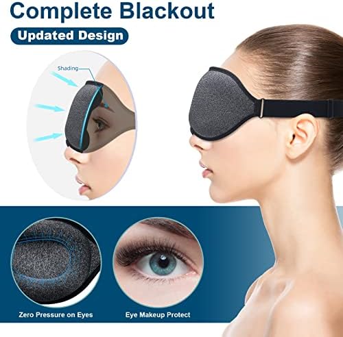 Máscara de sono para mulheres homens, de máscara de olho de bloqueio de luz dormindo para dormir lateral, luxo em 3D de