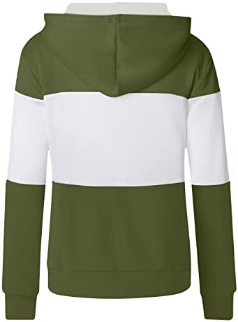 Dnuri Color Block Sweatshirt Para mulheres com zíper de goleado Cardigan Cardigan Sports Sports Sports Longo Capuz de Manga Longa Para