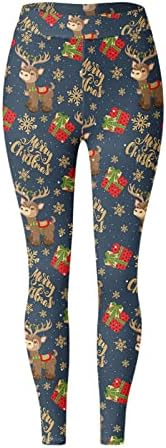 Calça de ioga de natal zddo para feminino, levantamento de bunda Xmas Papai Noel Print Leggings Leggings Controle de ioga leggings