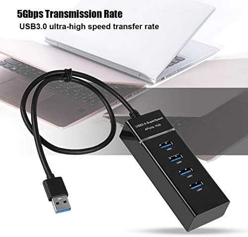 4 Port USB3.0 Hub para expansão USB, Mini portátil Hub Charging Dock Station 5 Gbps Adaptador de hub Chromebook, notebook, smartphones,