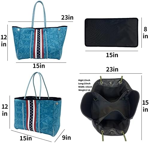 Bolsa de neoprene bolsa à prova d'água ， Neoprene Beach Bag Fashion com zíperes, bolsas de praia grandes para mulheres