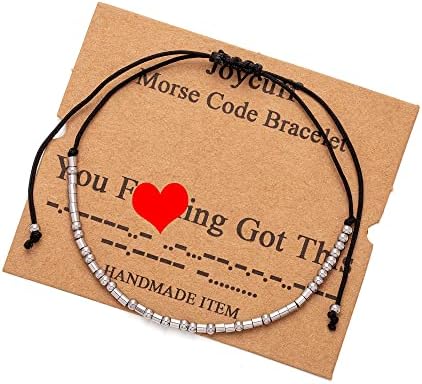 Inspirational Morse Code Incentivador de pulseiras para mulheres Presentes engraçados para jóias para meninas adolescentes filha irmã